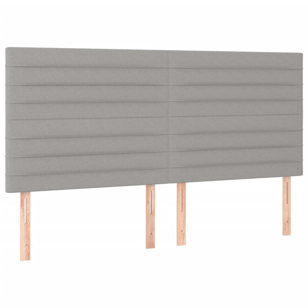 Produktbild för Ramsäng med madrass ljusgrå 200x200 cm tyg