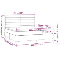 Produktbild för Ramsäng med madrass ljusgrå 200x200 cm tyg