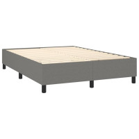 Produktbild för Ramsäng med madrass mörkgrå 140x200 cm tyg