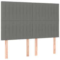 Produktbild för Ramsäng med madrass mörkgrå 140x200 cm tyg