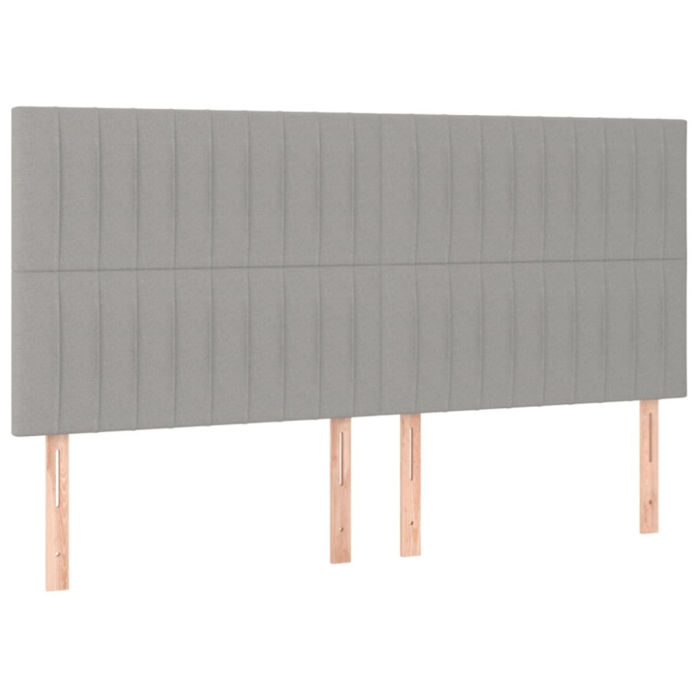 Produktbild för Ramsäng med madrass ljusgrå 200x200 cm tyg
