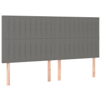Produktbild för Ramsäng med madrass mörkgrå 200x200 cm tyg