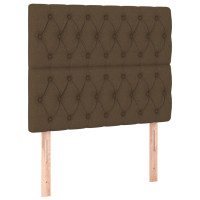 Produktbild för Ramsäng med madrass mörkbrun 90x190 cm tyg