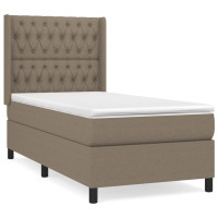 Produktbild för Ramsäng med madrass taupe 100x200 cm tyg