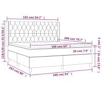 Produktbild för Ramsäng med madrass ljusgrå 160x200 cm tyg