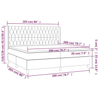 Produktbild för Ramsäng med madrass gräddvit 200x200 cm tyg