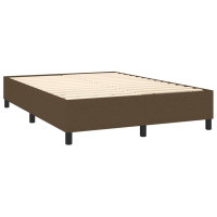 Produktbild för Ramsäng med madrass mörkbrun 140x200 cm tyg