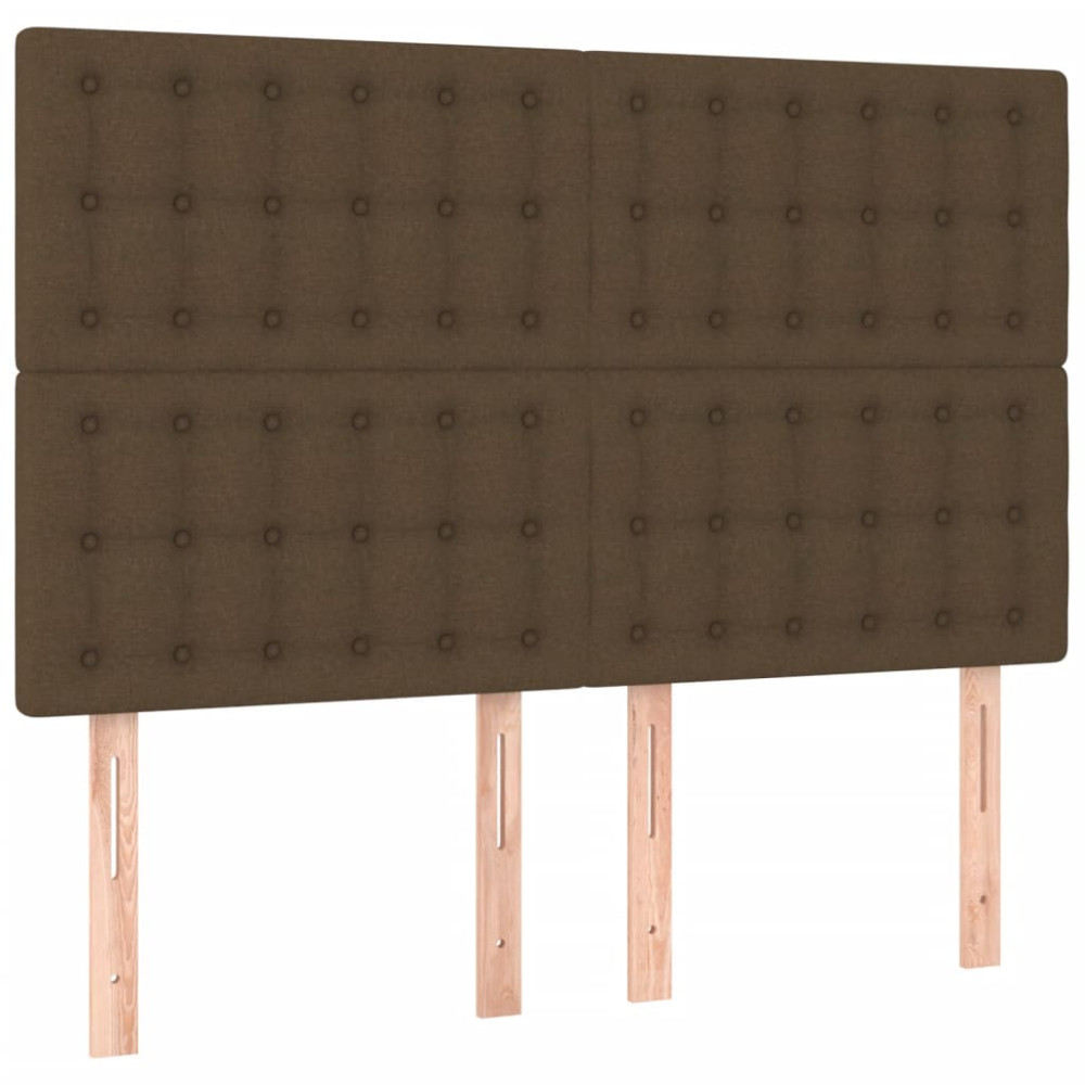 Produktbild för Ramsäng med madrass mörkbrun 140x200 cm tyg