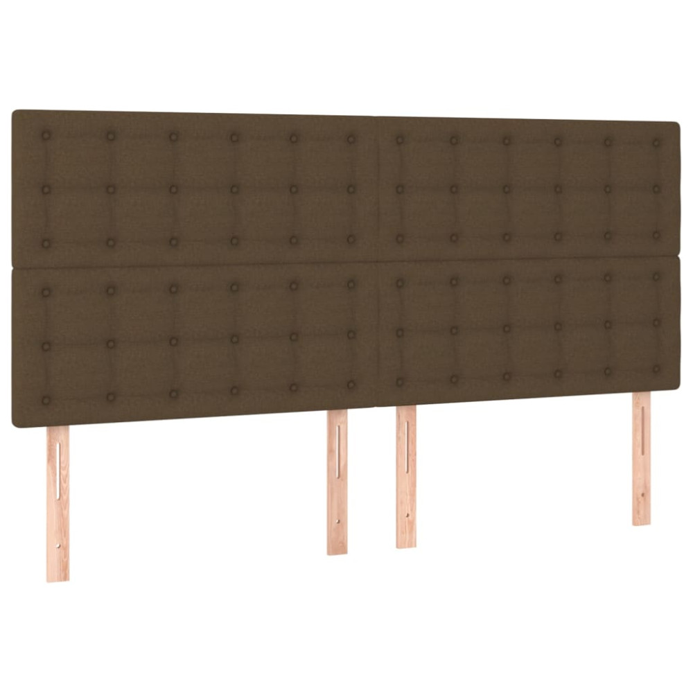 Produktbild för Ramsäng med madrass mörkbrun 180x200 cm tyg