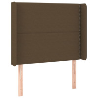 Produktbild för Ramsäng med madrass mörkbrun 90x190 cm tyg