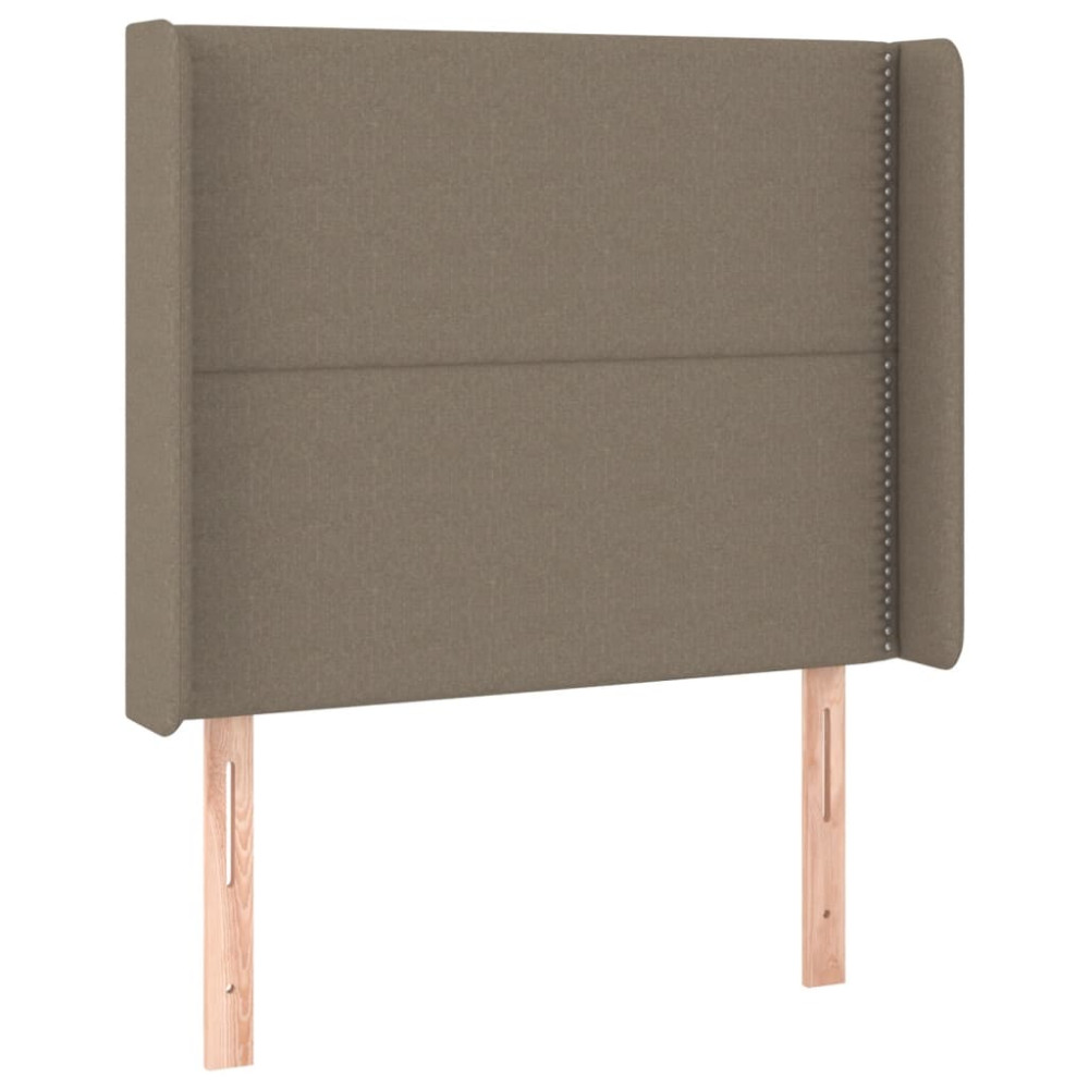 Produktbild för Ramsäng med madrass taupe 90x190 cm tyg