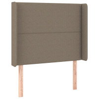 Produktbild för Ramsäng med madrass taupe 90x190 cm tyg