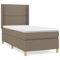 Produktbild för Ramsäng med madrass taupe 90x200 cm tyg