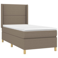 Produktbild för Ramsäng med madrass taupe 90x200 cm tyg