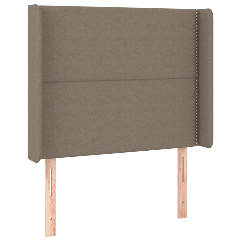 Produktbild för Ramsäng med madrass taupe 90x200 cm tyg