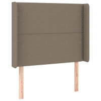 Produktbild för Ramsäng med madrass taupe 90x200 cm tyg