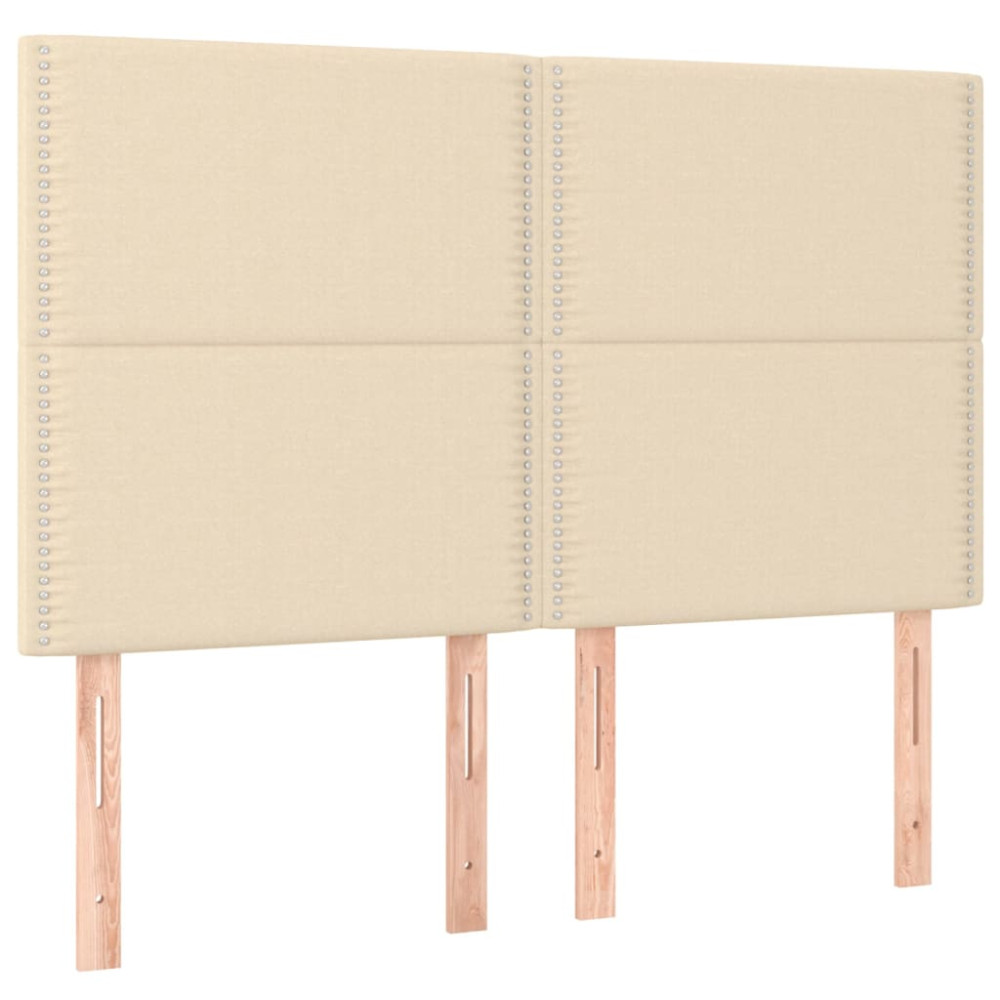 Produktbild för Ramsäng med madrass gräddvit 140x190 cm tyg