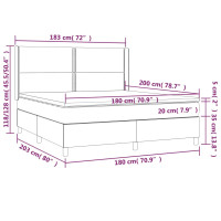 Produktbild för Ramsäng med madrass ljusgrå 180x200 cm tyg