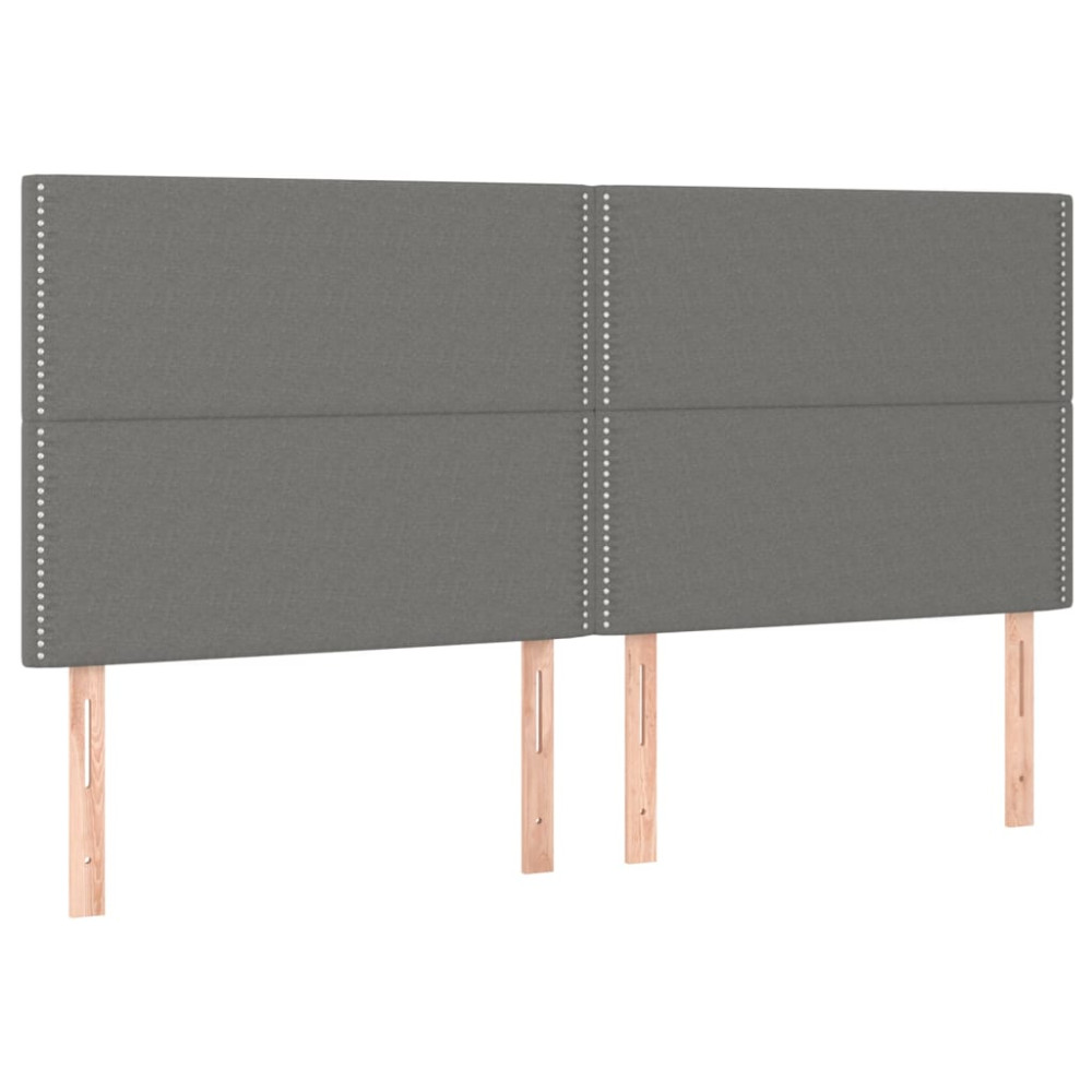 Produktbild för Ramsäng med madrass mörkgrå 180x200 cm tyg