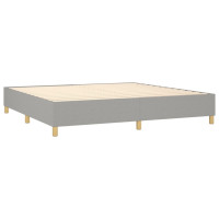 Produktbild för Ramsäng med madrass ljusgrå 200x200 cm tyg