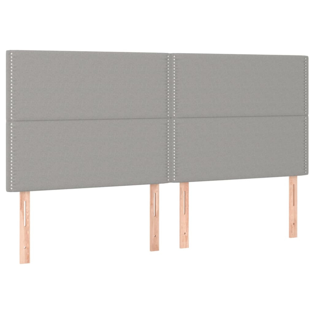 Produktbild för Ramsäng med madrass ljusgrå 200x200 cm tyg