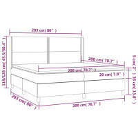 Produktbild för Ramsäng med madrass ljusgrå 200x200 cm tyg
