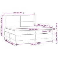 Produktbild för Ramsäng med madrass taupe 200x200 cm tyg