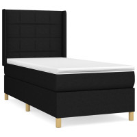 Produktbild för Ramsäng med madrass svart 80x200 cm tyg