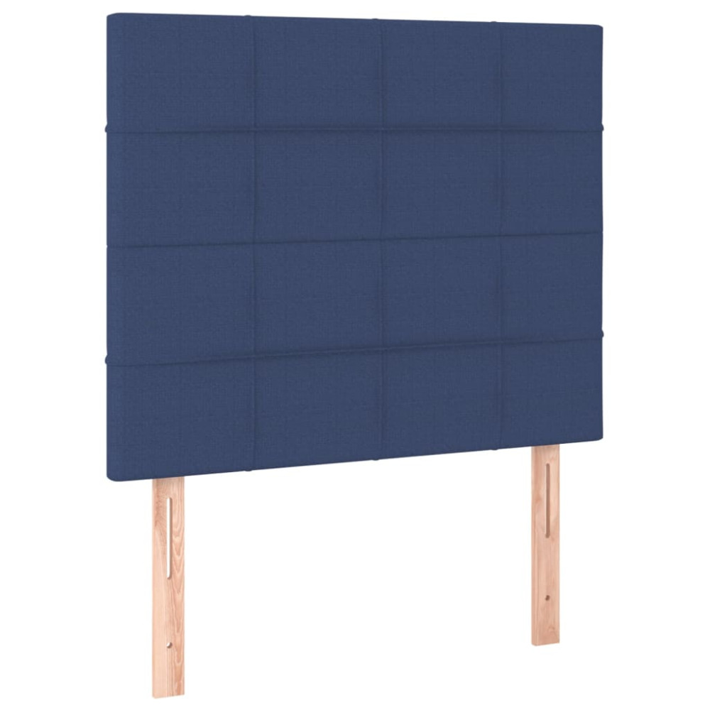 Produktbild för Ramsäng med madrass blå 80x200 cm tyg