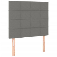 Produktbild för Ramsäng med madrass mörkgrå 90x190 cm tyg