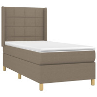 Produktbild för Ramsäng med madrass taupe 90x200 cm tyg
