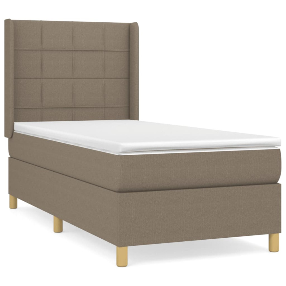 Produktbild för Ramsäng med madrass taupe 100x200 cm tyg