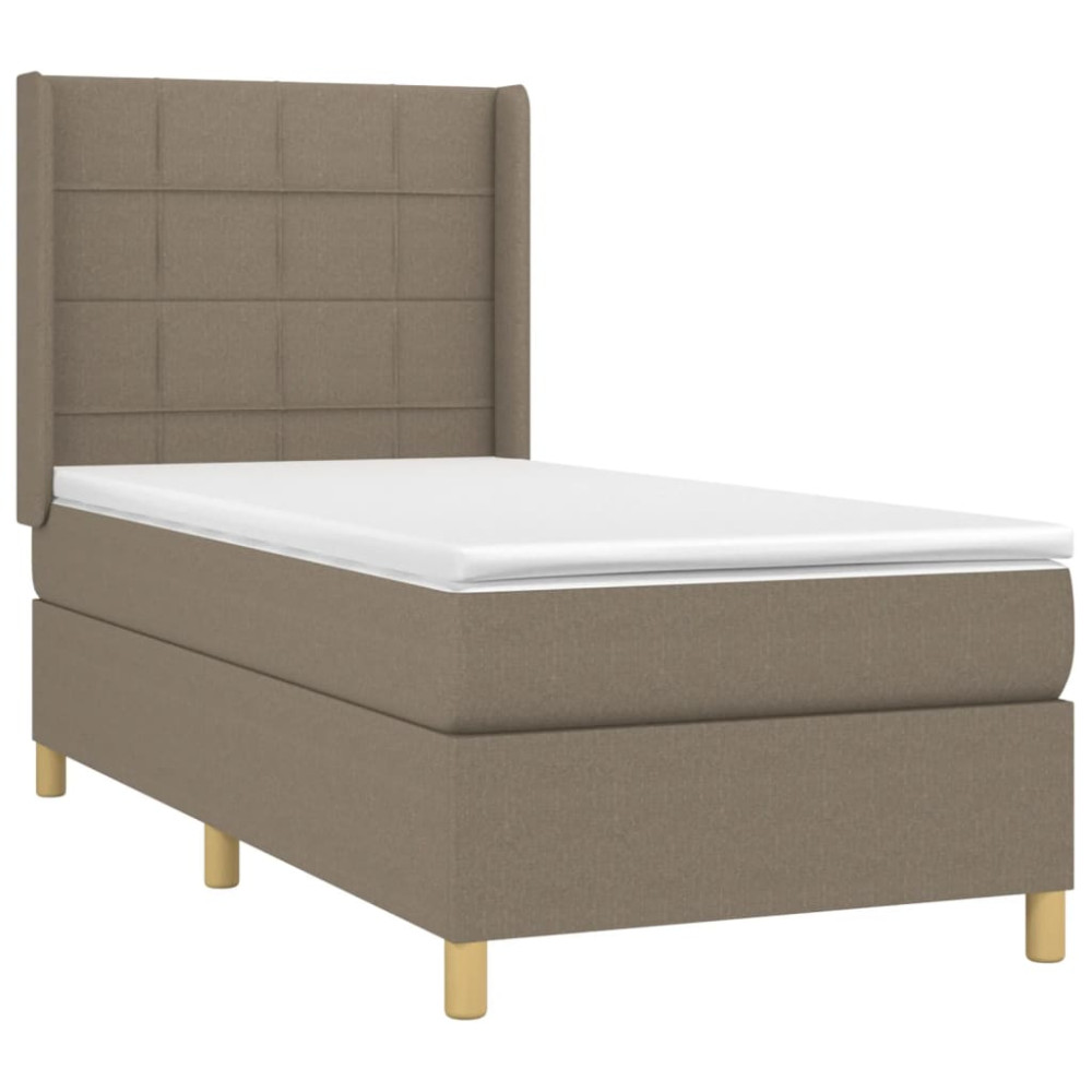 Produktbild för Ramsäng med madrass taupe 100x200 cm tyg