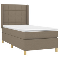 Produktbild för Ramsäng med madrass taupe 100x200 cm tyg