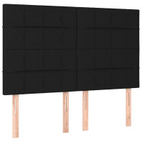 Produktbild för Ramsäng med madrass svart 140x190 cm tyg