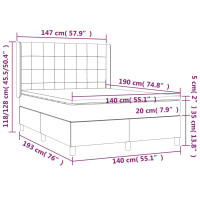 Produktbild för Ramsäng med madrass svart 140x190 cm tyg