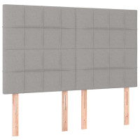 Produktbild för Ramsäng med madrass ljusgrå 140x200 cm tyg