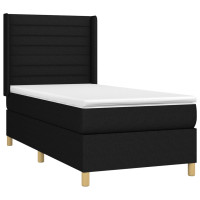 Produktbild för Ramsäng med madrass svart 80x200 cm tyg