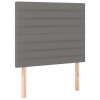 Produktbild för Ramsäng med madrass mörkgrå 90x190 cm tyg