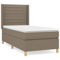 Produktbild för Ramsäng med madrass taupe 90x190 cm tyg