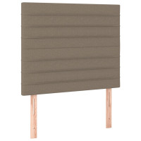 Produktbild för Ramsäng med madrass taupe 90x200 cm tyg