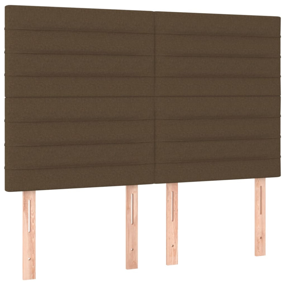 Produktbild för Ramsäng med madrass mörkbrun 140x190 cm tyg