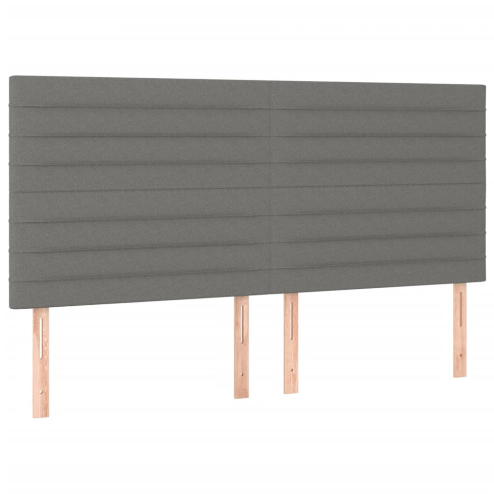 Produktbild för Ramsäng med madrass mörkgrå 200x200 cm tyg