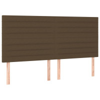 Produktbild för Ramsäng med madrass mörkbrun 200x200 cm tyg