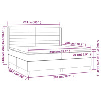 Produktbild för Ramsäng med madrass mörkbrun 200x200 cm tyg