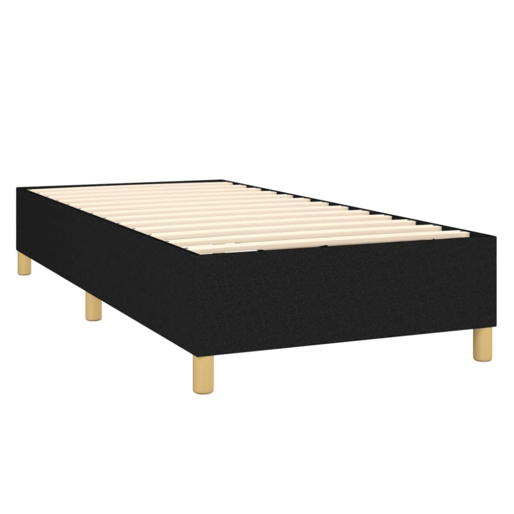 Produktbild för Ramsäng med madrass svart 90x200 cm tyg
