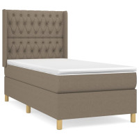 Produktbild för Ramsäng med madrass taupe 100x200 cm tyg