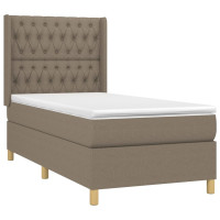 Produktbild för Ramsäng med madrass taupe 100x200 cm tyg