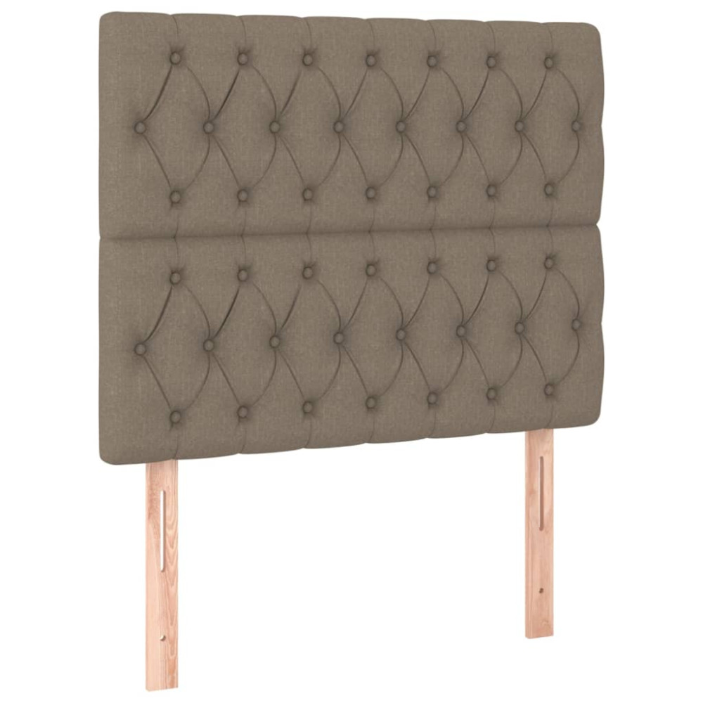 Produktbild för Ramsäng med madrass taupe 100x200 cm tyg