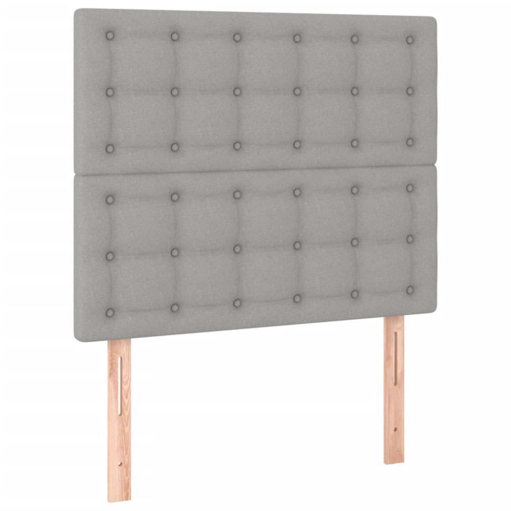 Produktbild för Ramsäng med madrass ljusgrå 80x200 cm tyg